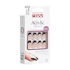 KISS Salon Acrylic French, Press-On Nails, Nail glue included, 'Flame', Dark Black, Short Size, Coffin Shape, Includes 28 Nails, 2G Glue, 1 Manicure Stick, 1 Mini File