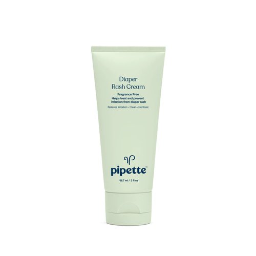 Pipette Diaper Rash Cream - Relieve & Prevent Diaper Rash with Non-Nano Zinc Oxide, Fragrance-Free Baby Butt Cream, Non-Toxic Daily Protective Balm, 3 fl oz