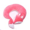 jidachuang Kids Travel Pillows Fox Neck Pillow Animal U-Shaped Plush Fur Warm Cartoon Comfortable Luggage Pillow for Airplanes Planes Car Train (Pink)