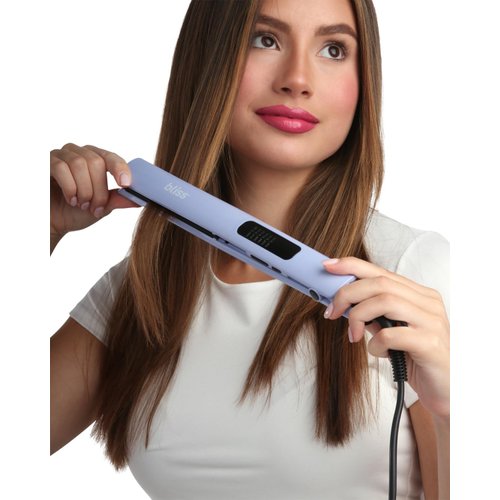Bliss Hair Straightener - Titanium Ionic Professional Hair Straightening Iron - Moisture Locking and Easy Styling Flat Iron, Purple