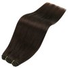 Sunny Human Hair Sew in Extensions Brown Weft Hair Extensions Real Human Hair Darkest Brown Hair Extensions Sew in Bundles Human Hair Weft Virgin Human Hair Extensions 12Inch 70G