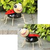 Cruis Cuka Metal Yard Art Garden Decor for Outside Cute Red Ladybugs Lawn Patio Ornaments Backyard Decorations Garden Gifts for Mom - Set of 2