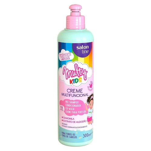 Salon Line Multy Kids Multifunctional Cream 10.14 Fl Oz - Hair Conditioner, Pre-Shampoo, Co-Wash, Combing Cream
