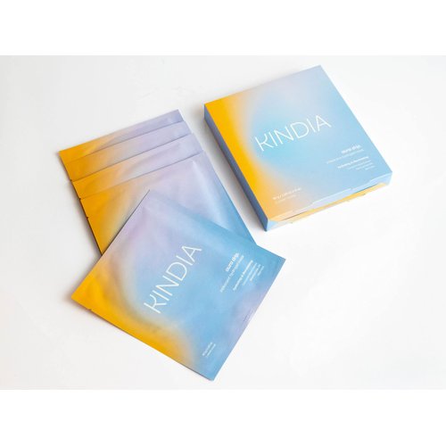 KINDIA AURA DRIP Face Mask Set - 5x Biodegradable Masks, Natural Ingredients for Hydration, Glow, and Radiance - Ayurvedic Enriched - Korean Skincare for All Skin Types