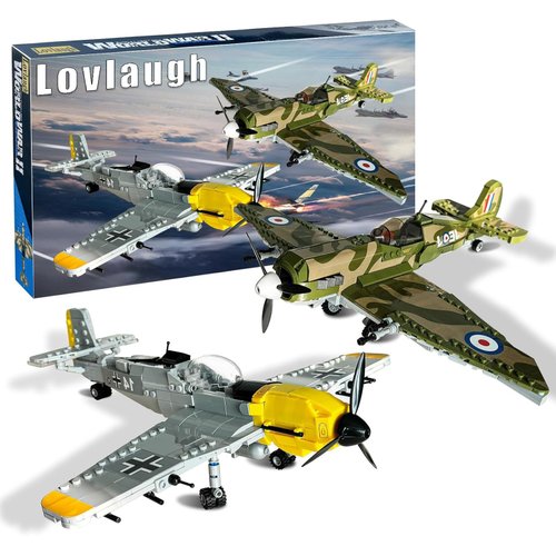 lovlaugh Spitfire & BF-109 Military Plane Building Blocks Set - 997 PCS - Detailed WWII Fighter Aircraft Models for Adults and Kids for Aviation Enthusiasts