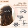 WILLBOND 4 Pieces Retro Silver Celtic Hair Slide Hairpins and 11 Pieces Vintage Bronze Viking Hair Sticks Hair Accessories for Women Girls
