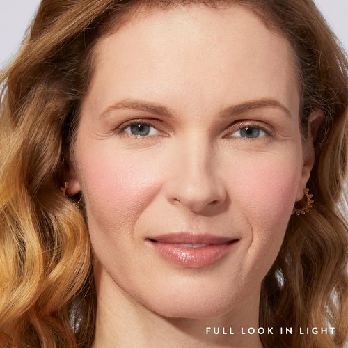 LAURA GELLER NEW YORK Blush-n-Balance 3pc Kit Baked Balance-N-Brighten Color Correcting Foundation, Light + Retractable Kabuki Brush + Baked Blush-N-Brighten, Tropic Hues