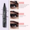 Fosiut Eyebrow Pen Waterproof Microblading Eyebrow Pencil with 4-Prong Micro-Fork-Tip Applicator, Eyebrow Contouring Pen for Women Creates Natural Looking Brows Effortlessly (Light Brown)