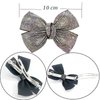 LINAYOHA 1 Pcs White Elegant Jewelry Crystal Shiny Rhinestones Butterfly Hair Bow Claw Clip Accessories For Women Girl Flower Princess Headwear Hair Pin Barrette Christmas Gift