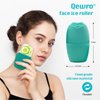 Ice Roller for Face, Qewro Silicone for Tone skin, Reusable Eye Puffiness Relief, Ice Roller Mold for Neck, Facial Roller to Remove Fine Lines Pores Anti Wrinkles (Green)