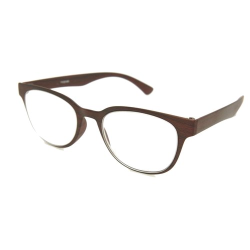 ColorViper Flexible Memory Frame reader Unisex lightweight Reading Glasses 0.74 Oz (OVAL matte burgundy brown WOOD LIKE, 1.50)