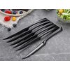 Lemeya 6 Pieces Black Steak Knives Set of 6,Stainless Steel Standing Steak Knife,Ultra-Sharp Serrated Steak Knives-10 Inch,Mirror Polished,Dishwasher Safe