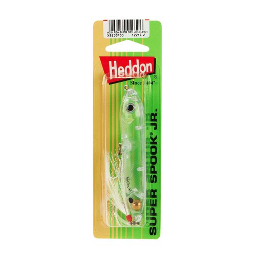 Heddon Super Spook Topwater Fishing Lure for Saltwater and Freshwater, Clear - Feather Dressed, Feather Super Spook Jr (1/2 oz)
