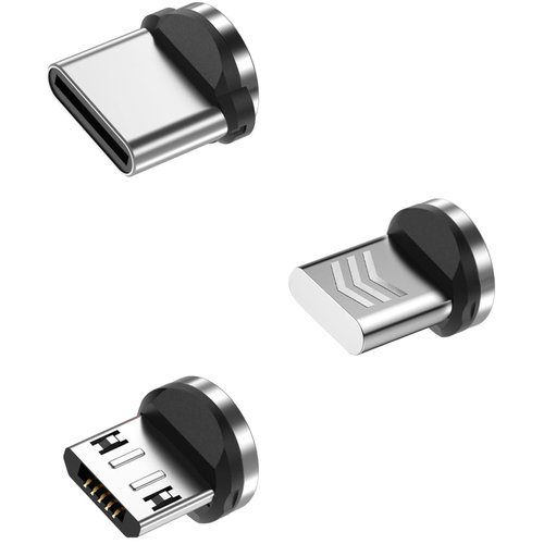 EndlesShine 1 Pin Magnetic Charging Cable Tips Connectors for Type C Android Devices (3 Pack), Magnetic Phone Cable Adapter (Type-C + iProducts +Micro Adapters)