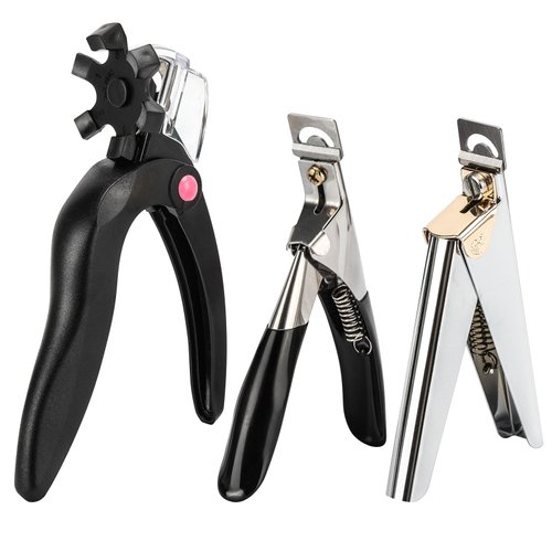 3 Pieces Acrylic Nail Clippers, Adjustable Nail Tip Cutter with Sizer and Catcher, Stainless Steel False Nail Clipper for Acrylic Nails with Length Nail Clippers for Acrylic Nails with Length Measure