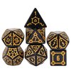 cusdie 7 Pcs 25mm Giant DND Dice with Dragon Eye Dice Bag, Polyhedral Dice Set, D&D Dice for Dungeons and Dragons Pathfinder RPG MTG(Black)