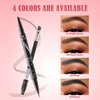 DEFSAP Microblading Eyebrow Pen, Eyebrow Pencil Magical 2-in-1 Dual-Ended Eye Brow Pencils for Women with 4-Fork-Tip & Single Tip and Double-Ended Eyebrow Brush Last All-Day (Black)