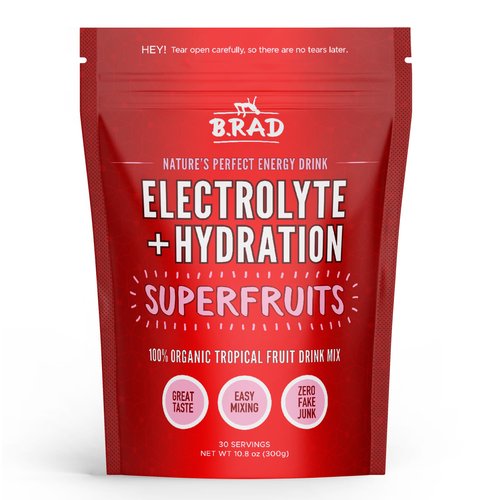 B.rad Superfruits Hydration & Electrolyte Beverage | Nature's Perfect Energy Drink | Freeze-Dried High-Antioxidant Tropical Fruit Powder | 10.8 Ounces, 30 Servings