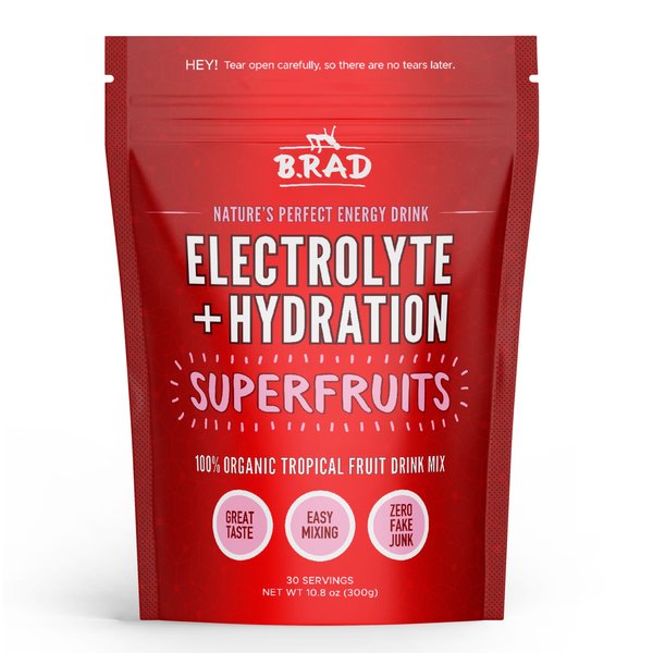B.rad Superfruits Hydration & Electrolyte Beverage | Nature's Perfect Energy Drink | Freeze-Dried High-Antioxidant Tropical Fruit Powder | 10.8 Ounces, 30 Servings