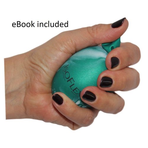 Isoflex Hand Therapy and Exercise Ball with an e-Book. 2 Pack - One Solid Color and One Marblized. Ideal for Stress Relief - Hand and Wrist Exercise for ADD/ADHD - for All Ages (Assorted Colors)