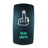 STVMotorsports Laser Backlit Green Rocker Switch Finger Rear Lights 20A 12V On/Off LED Light