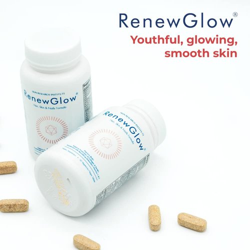 Skin Research Institute Renewglow Biotin Supplement - Vegan Friendly - Healthy Skin, Nail, and Hair 3 Pack