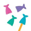 Mermaid Tail Eraser Pencil Toppers - Birthday Party Favors and Classroom Stationery Handouts - 24 Pieces