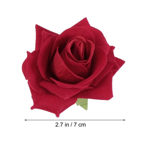 Red Rose Hair Clips Floral Brooch Rose Hair Clips Flower Hair Pins Flower Brooch for Woman Girl Wedding Party Favor Accessories Vintage Flower Hair Accessories