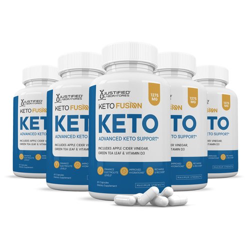 (5 Pack) Keto Fusion Keto ACV Pills 1275MG Keto Support Blend Capsule Alternative to Keto ACV Gummies Formulated with Apple Cider Vinegar Extra Virgin Olive Oil Powder Green Tea Leaf 300 Capsules
