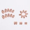 Flower Press on Nails Medium Almond Purple Green Flower Design Acrylic Nails Spring Summer Flower False Nail Tips Manicure for Women and Girls 24Pcs