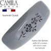 Camila Paris CP3439 French Hair Barrette Clip for Girls, Rubberized Automatic Clasp Strong Hold Grip Hair Clips for Women, No Slip and Durable Styling Girls Hair Accessories, Made in France (Gray)