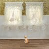 iLAND Miniature Dollhouse Accessories on 1/12 Scale, Dollhouse Curtains Set of Multi-Layered Lace & Tulle Curtains 2pcs