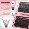 Mayhug Lash Clusters - Fluffy Individual Clusters, 9-16MIX DIY Cluster Eyelash Extensions, D Curl Wispy False Eyelashes, 280PCS Thick eyelashes, 40D+50D Cluster Lashes, 7 Lengths Lashes Clusters