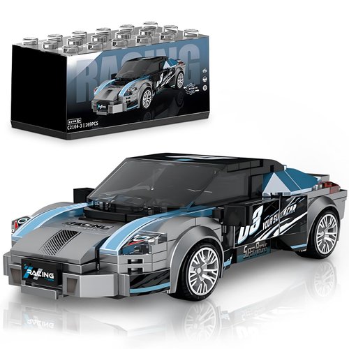HIGH GODO Super Racing Car Building Sets with Display Case, Collectible Champion Car Model DIY Building Kit, Cool Vehicles Construction Toy Sets for Adult Teens Kids Gift Idea(269 Pieces)