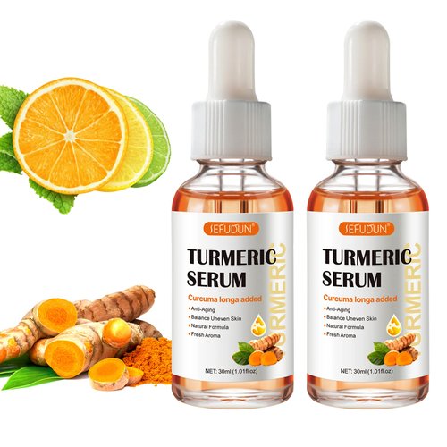 2 Pack Turmeric Serum for Dark Spots, Turmeric Dark Spot Corrector Serum for Acne, Hyperpigmentat...