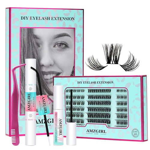 Diy Lash Extension Kit 144 Eyelash Clusters Individual Lashes Extensions Kits With Cluster Lashes Wispy, Lash Bond & Seal, Lash Remover,Applicator at Home Lash Extensions Kit(SMH,C-Mix8-16mm kit)