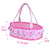 Baby Doll Cradle Bassinet Portable Doll Carrier Carry Bag Doll Bed,Baby Doll Accessories Playset,with Doll Clothes Soft Pillow Quilt Blanket Bear,for 8-9-10-11-12 Inch Smaller Alive Baby Doll