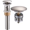Vessel Sink Drain for Bathroom, Pop-up Drain With Detachable Basket Stopper, Anti-Explosion And Anti-Clogging Drain Strainer, Sink Drain Assembly With Overflow Brushed Nickel, REGALMIX RWF083J