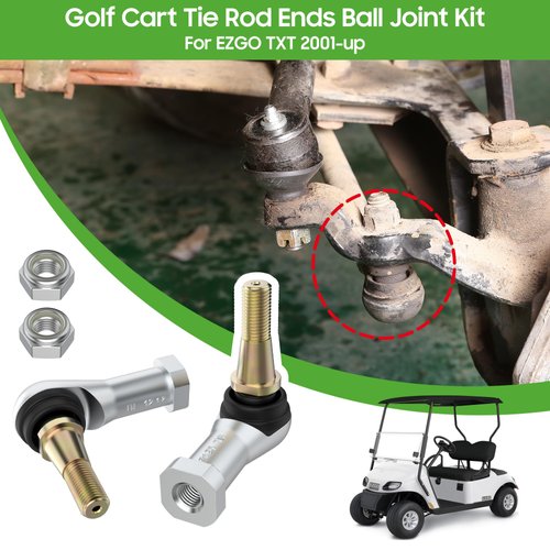 10L0L Ball Joint Tie Rod End Kit for EZGO TXT 2001-up Electric & Gas Golf Cart, OEM# 70902-G01 70902-G02, Set of 2 (Driver & Passenger Side)