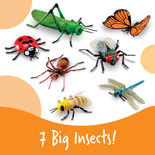 Learning Resources Jumbo Insects - 7 Pieces, Ages 3+ Toddler Learning Toys, Animal Toys for Kids, Preschool Science Learning Toys