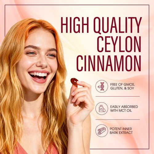 Aevezom Ceylon Cinnamon Softgels with MCT Oil | Soft Gel 7200mg | Herbal Extract | Non-GMO, Gluten Free | 300 Softgels (1)