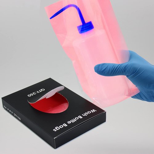 Denergy Tattoo Bottle Bags-Pink 250pcs Dental Bottle Cover Tattoo Wash Bottle Bags Squeeze Bottle Bag Sleeves Barrier for Tattoo Bottles Tattoo Supplies (Pink 500ML)
