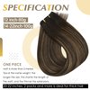 Full Shine Balayage Weft Hair Extensions Human Hair 14 Inch Sew in Hair Extensions Real Human Hair Color 2 Dark Brown Fading to 8 Brown Highlight 2 Weft Human Hair Extensions 100G