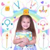 Toddlers Light Up Princess Dress Up Clothes for Little Girls 3-6, Unicorn & Peach Kids Dress Up Princess Costume with Tutu, Wing, Play Jewelry, Kid Pretend Play Princess Toys Gift for Girls Toddler