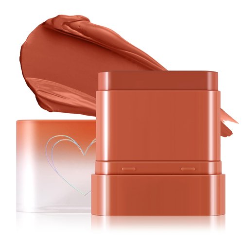 Boobeen Cream Blush for Cheeks, Multi-Use Makeup Blush Stick Waterproof Long Lasting Rouge Stick for Eyes Lips and Cheek, Soft Thin Blush Stick for Flushed and Dewy Look