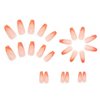 French Tip Press on Nails Medium Coffin Orange Fake Nails Ballerina Ombre Acrylic Nails Glossy Glue on Nails Artificial Nails Orange Designs Stick on False Nails for Women Girls Manicure 24pcs