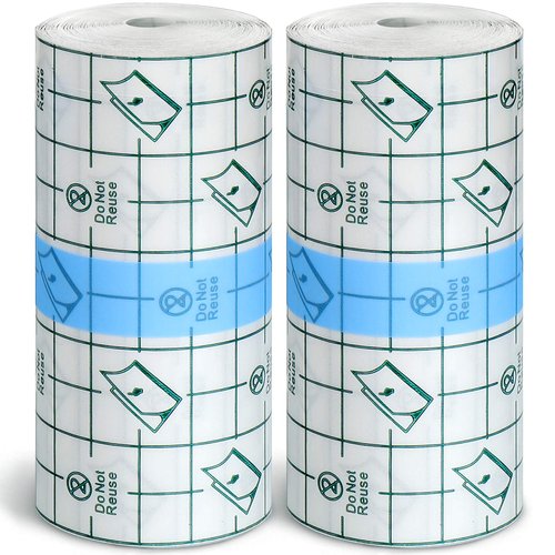 Tondiamo 2 Pieces Transparent Stretch Adhesive Bandage Waterproof Bandage Clear Adhesive Bandages Dressing Tape (4 Inch x 10.94 Yard)