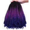 2 Pack Spring Twist Ombre Colors Bomb Twist Crochet Braids 8 inch Fluffy Soft Jamaican Bounce Synthetic Braiding Hair Extensions 30Strands/pack(8", T1B/Purple/Blue)