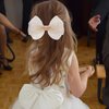 2 Pcs Organza Hair Bow Clips 5.5 Inch Big Hair Bows with Satin Knot Center Double Girls Bows for Toddler Kids Children Teens, Rose Gold