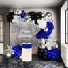FROUFING Royal blue and black white silver balloon Garland arch Arch Kit 119 PCS with star balloons for boy baby shower Class of 2024 graduations decorations man Birthday Party supplies